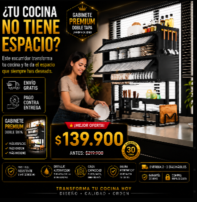 Escurridor de Platos Doble Tapa Premium Dish Drying Rack