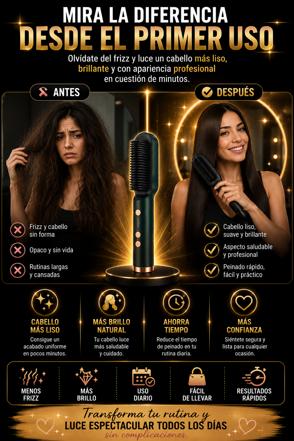 Cepillo Alisador 2 en 1 – Lleva 2 Pagando 1