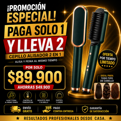 Cepillo Alisador 2 en 1 – Lleva 2 Pagando 1