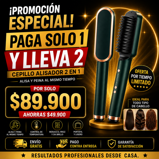 Cepillo Alisador 2 en 1 – Lleva 2 Pagando 1