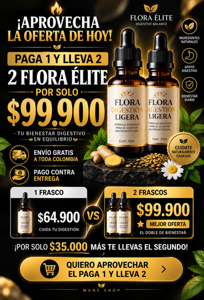 MEJORA TU DIGESTION FLORA Balance/30m/ Paga 1 Lleve 2 Natural en Gotas