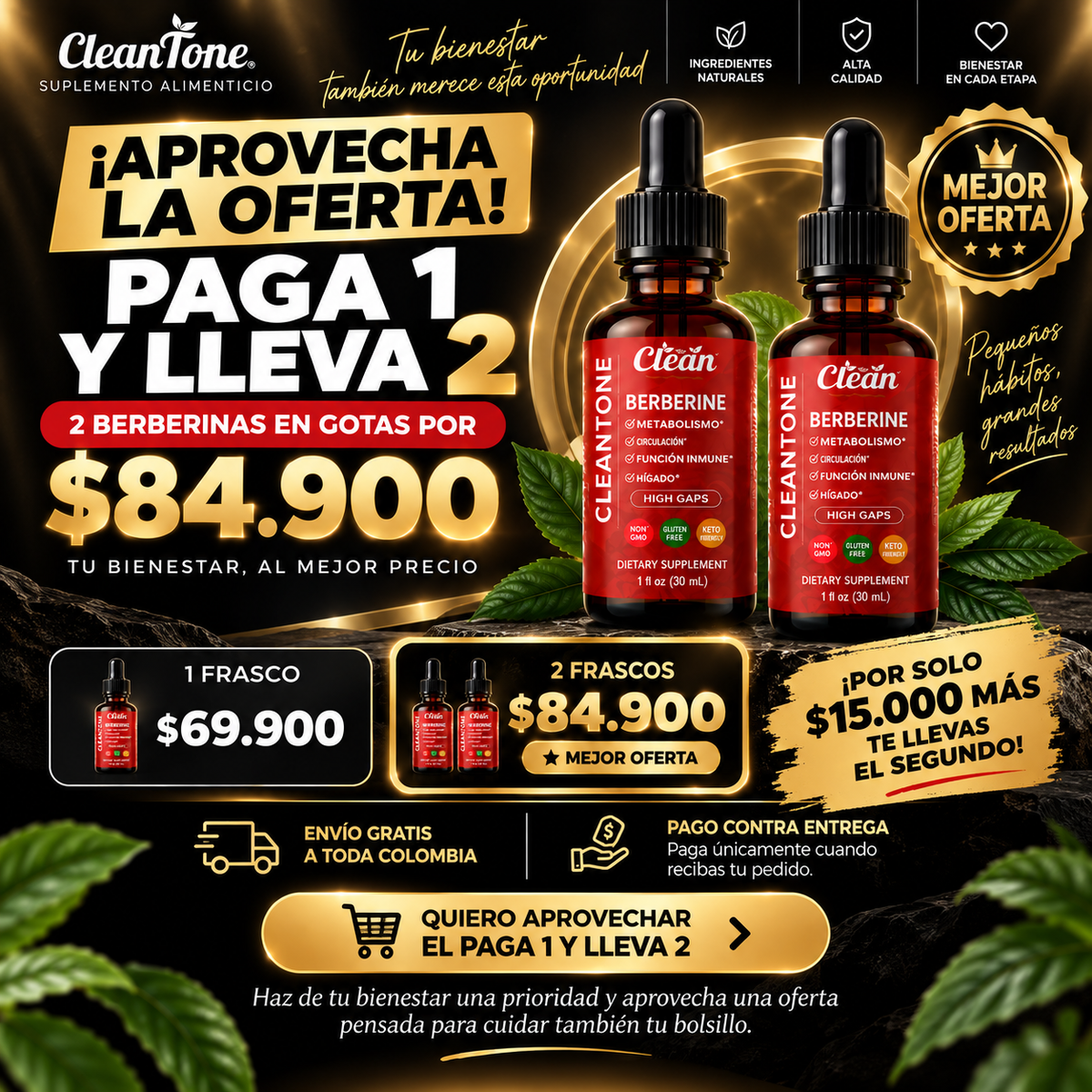 PAGA 1 Y LLEVA 2 – BERBERINA EN GOTAS 30 ML