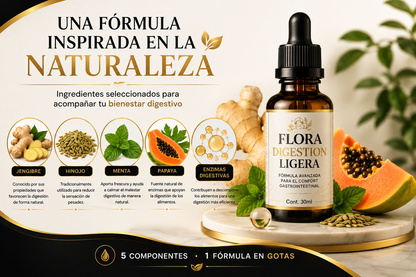 MEJORA TU DIGESTION FLORA Balance/30m/ Paga 1 Lleve 2 Natural en Gotas